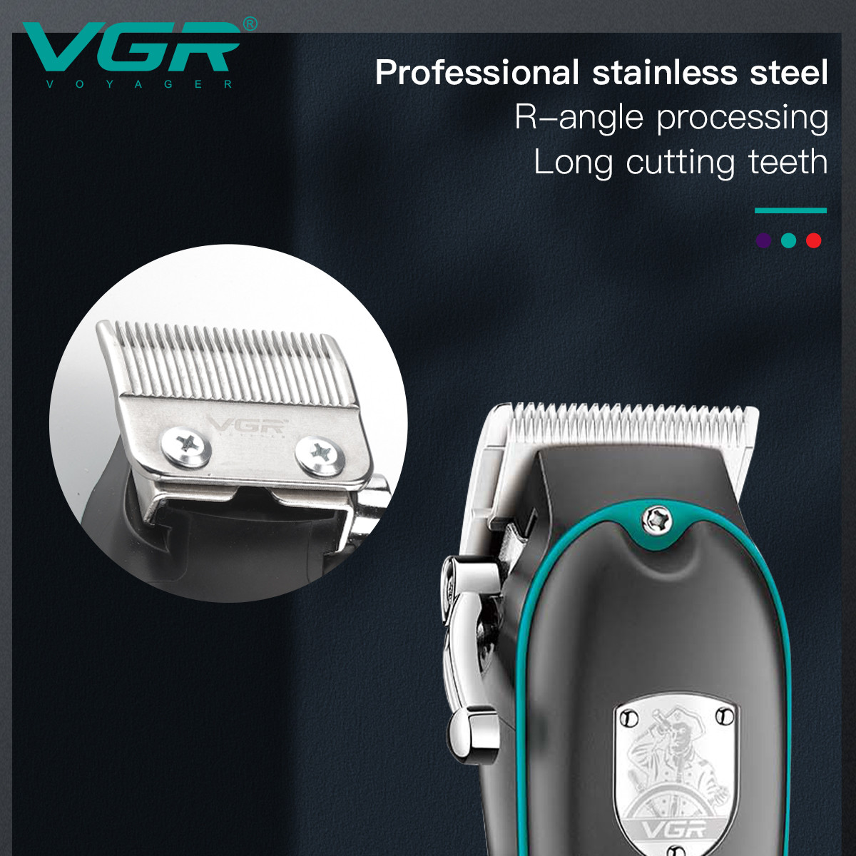 Машинка для стрижки (4 насадки) clipper V-123 VGR на beauty-prof.com Фото 5 Машинка для стрижки (4 насадки) clipper V-123 VGR Фото 5