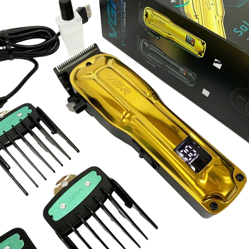 Машинка для стрижки аккумуляторная (4 насадки) Clipper V-138 GOLD VGR на beauty-prof.com Фото 3 Машинка для стрижки аккумуляторная (4 насадки) Clipper V-138 GOLD VGR Фото 3