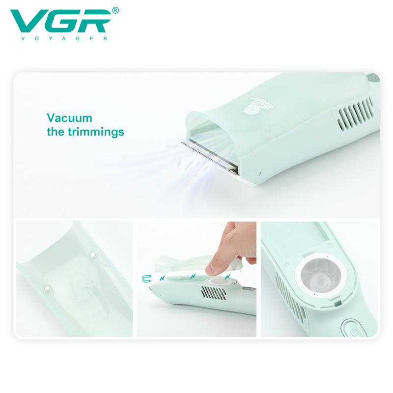 Дитяча машинка для стрижки з функцією збирання волосся V-155 BLUE IPX8 VGR  Фото 4 