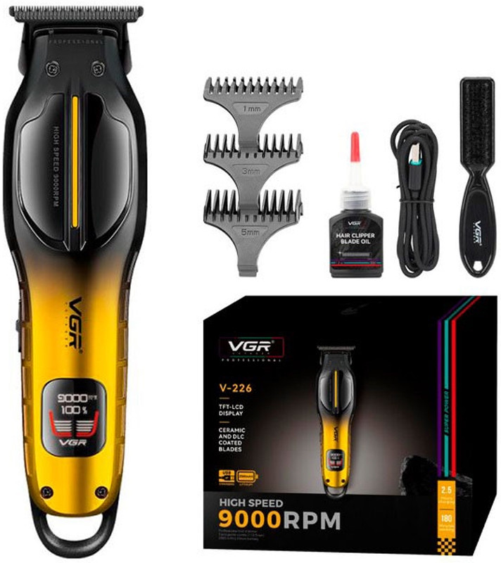 Тример для стрижки (3 насадки) V-226 GOLD VGR на beauty-prof.com Тример для стрижки (3 насадки) V-226 GOLD VGR