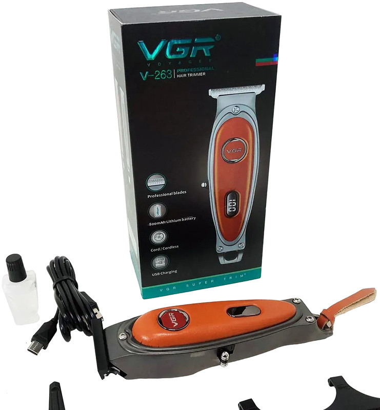 Тример для стрижки (3 насадки) V-263 ORANGE VGR на beauty-prof.com Фото 3 Тример для стрижки (3 насадки) V-263 ORANGE VGR Фото 3