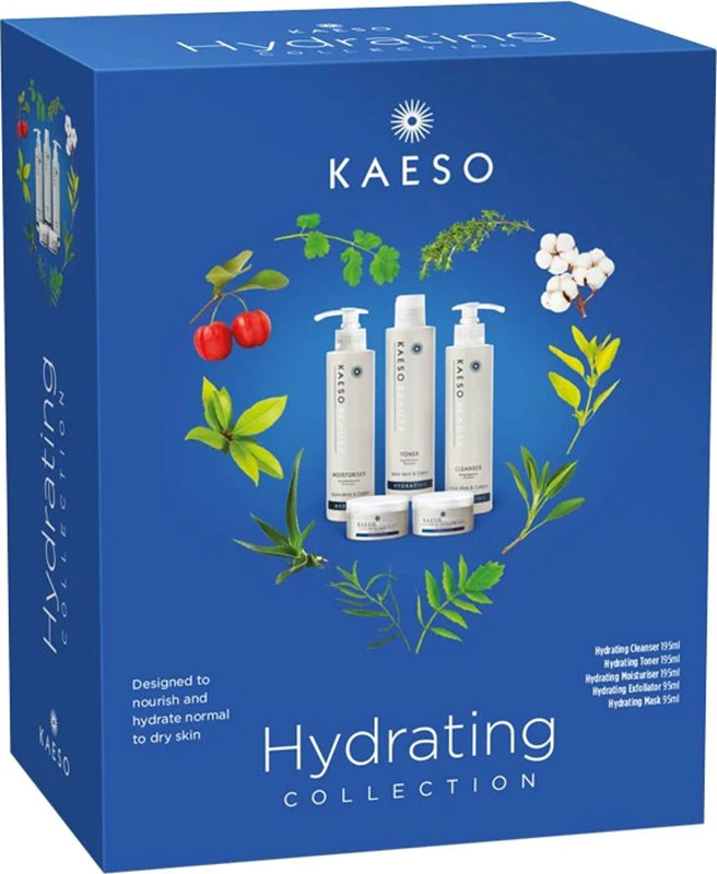 Набір подарунковий для нормальної та сухої шкіри Hydrating Kaeso, (195мл/95мл/95мл/195мл/195мл)
