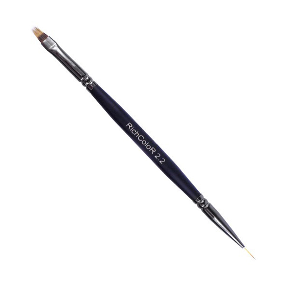 Пензлик двосторонній для гелю № 2.2 Richcolor, амбре, лайнер на beauty-prof.com Пензлик двосторонній для гелю № 2.2 Richcolor, амбре, лайнер