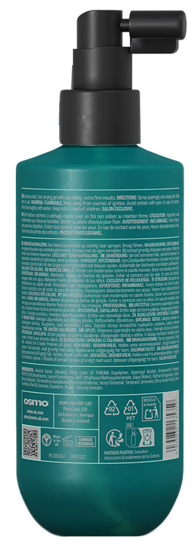Спрей для укладки волосся екстра сильної фіксації Extreme Gel NEW Osmo, 250 мл на beauty-prof.com Фото 2 Спрей для укладки волосся екстра сильної фіксації Extreme Gel NEW Osmo, 250 мл Фото 2
