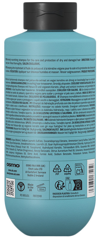 Шампунь для інтенсивного зволоження волосся Deep Moisture NEW Osmo, 400 мл на beauty-prof.com Фото 2 Шампунь для інтенсивного зволоження волосся Deep Moisture NEW Osmo, 400 мл Фото 2