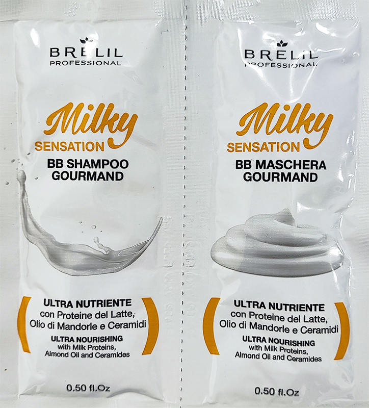 Шампунь+маска MILKY SENSATION GOURMA Brelil 15/15мл