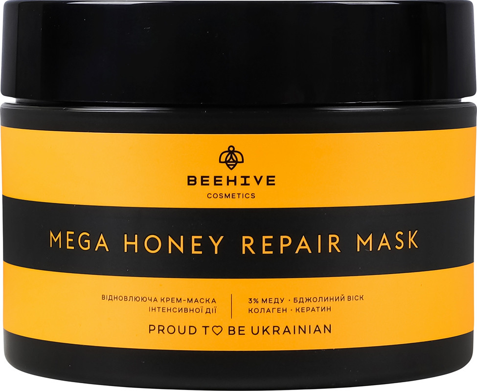 Крем-маска интенсивного действия для питания и увлажнения волос Mega Honey Repair Mask Beehive Cosmetics, 250 мл