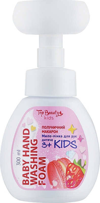 Мило-пінка для рук дитяче вік 3+ Полуничний Макарон Top Beauty, 300 мл