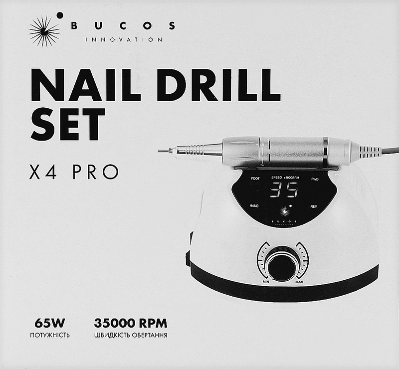 Фрезер для манікюру 65W/35000 об. BUCOS Nail Drill X4 PRO BLUE OCEAN на beauty-prof.com Фото 2 Фрезер для манікюру 65W/35000 об. BUCOS Nail Drill X4 PRO BLUE OCEAN Фото 2