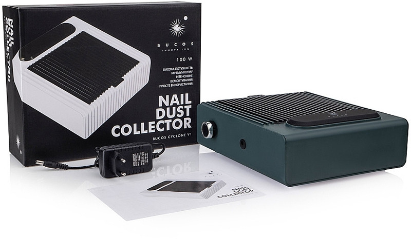 Вытяжка для маникюра 100W с фильтром НЕРА темно-зеленая BUCOS CYCLONE V1  Фото 3 