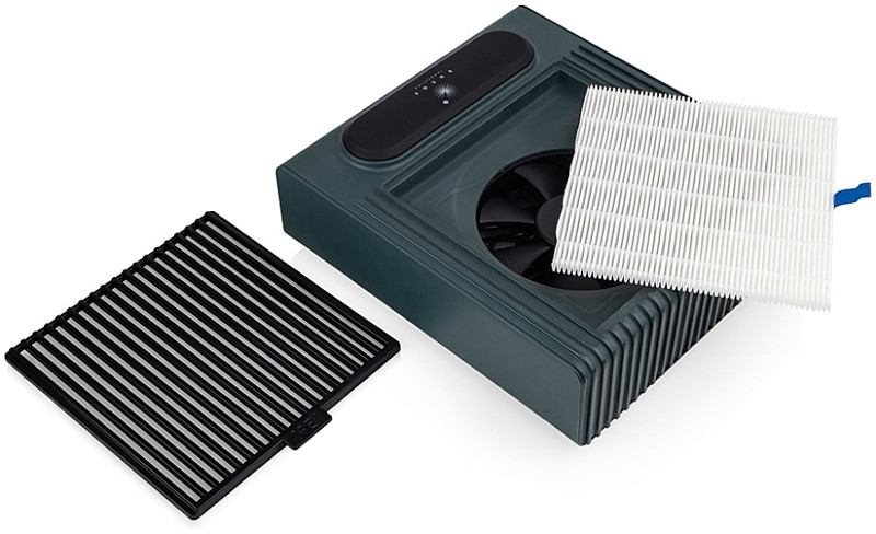 Вытяжка для маникюра 100W с фильтром НЕРА темно-зеленая BUCOS CYCLONE V1  Фото 4 