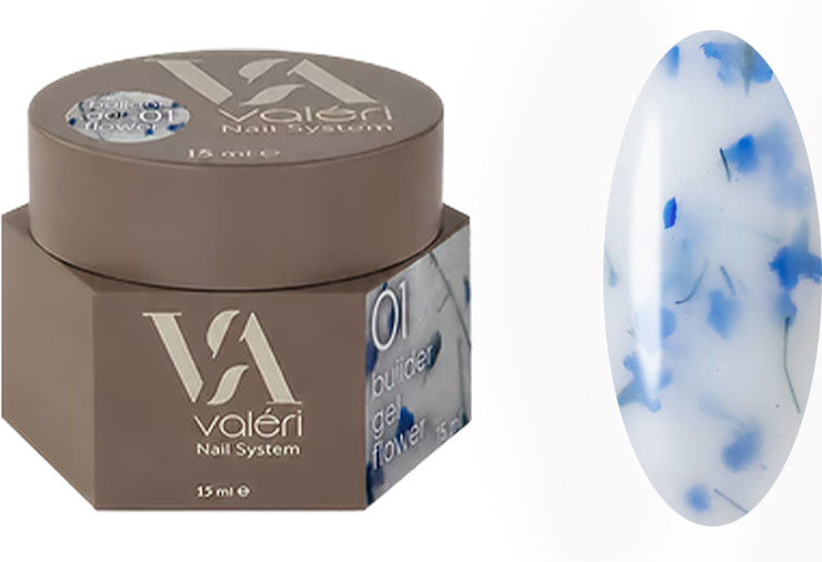 Гель для наращивания 01 Builder Gel Flower VALERI, 15 мл