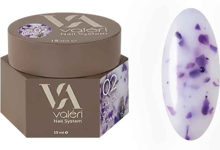 Гель для наращивания 02 Builder Gel Flower VALERI, 15 мл
