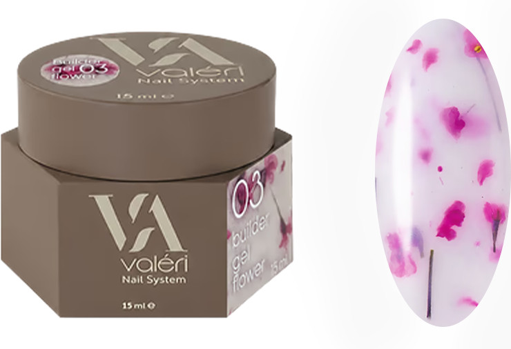 Гель для наращивания 03 Builder Gel Flower VALERI, 15 мл