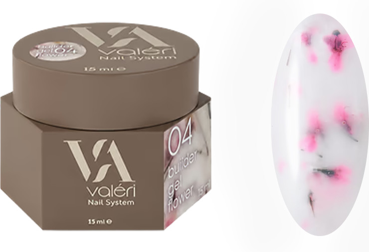 Гель для наращивания 04 Builder Gel Flower VALERI, 15 мл