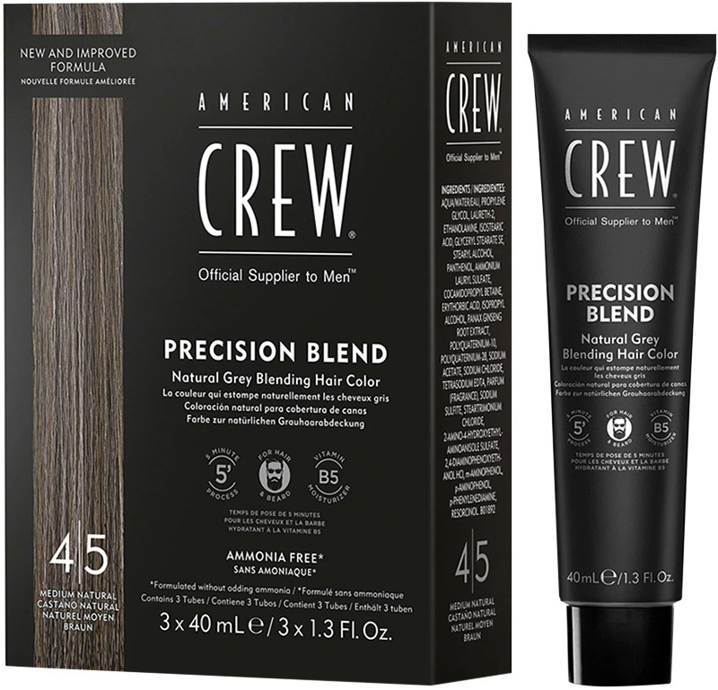 Система маскування сивини рівень 4-5 рівень Precision Blend American Crew, 3x40 мл