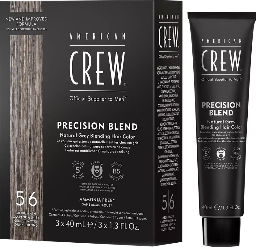 Система маскування сивини рівень 5-6 рівень Precision Blend American Crew, 3x40 мл