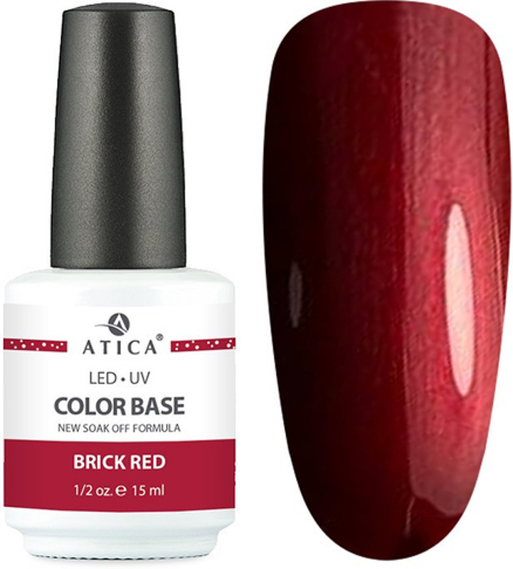 База камуфлирующая Color Base Gel Brick Red Atica, 15 мл