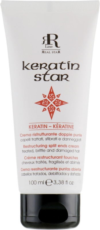 Крем для реконструкції пошкодженого кінчика волосся Keratin star Rline, 100 мл