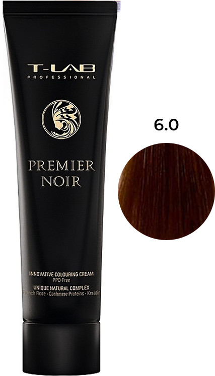 Крем-фарба для волосся 6.0 натуральний темний блонд PREMIER NOIR T-LAB Professional, 100 мл