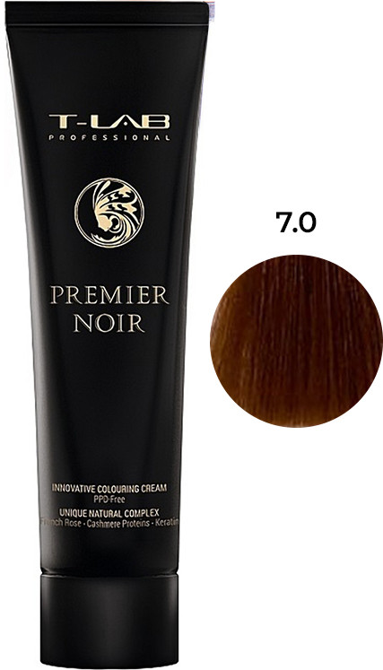 Крем-фарба для волосся 7.0 натуральний блонд PREMIER NOIR T-LAB Professional, 100 мл