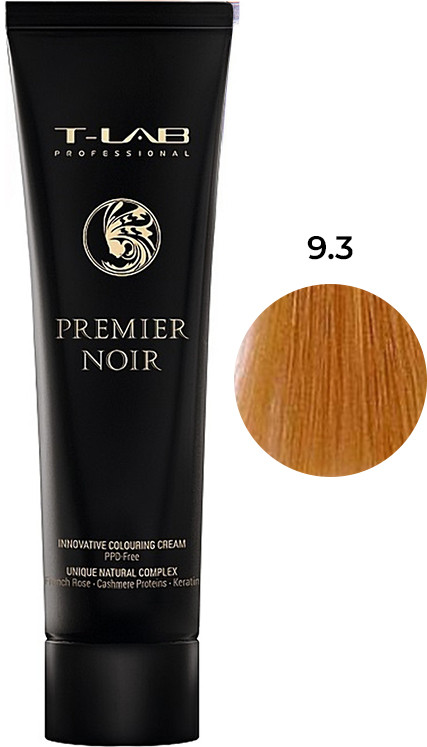 Крем-фарба для волосся 9.3 ультра світло-золотий блонд PREMIER NOIR T-LAB Professional, 100 мл