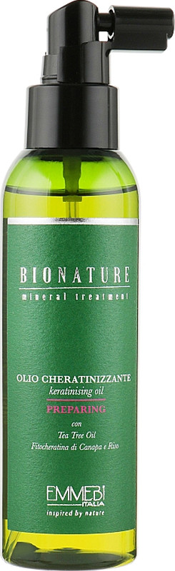 Масло кератинизирующее для волос BioNature Olio Cheratinizzante Preparing Emmebi, 125 мл