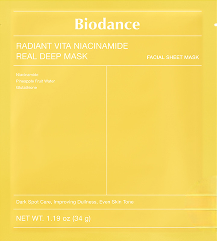 Маска гідрогелева нічна з ніацинамідом Biodance Radiant Vita Niacinamide Real Deep Mask, 1 шт