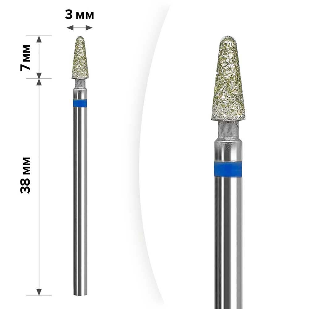 Фреза алмазная конус тупой Blue Mart, 3х7