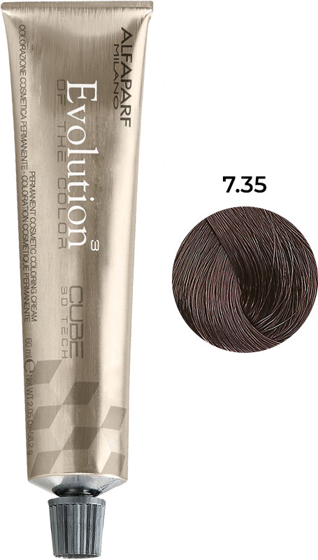Стойкая краска для волос Evolution of the Color тон 7.35 Alfaparf, 60 мл 
