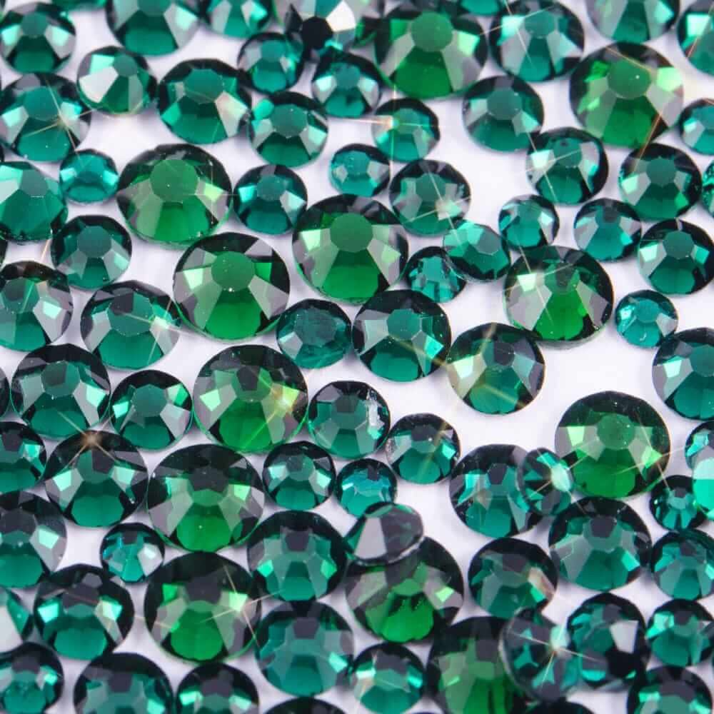Стрази Swarovski SS3,4,5,6,8,10 Mix Emerald, 1400 шт