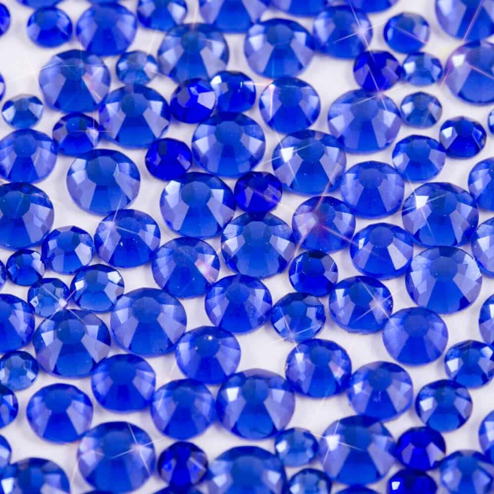 Стрази Swarovski SS3,4,5,6,8,10 Mix Sapphire, 1400 шт