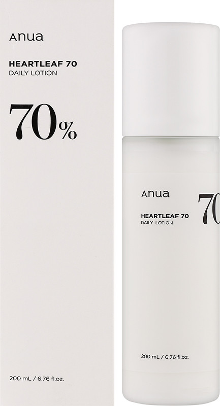 Лосьйон для обличчя заспокійливий з екстрактом хауттюйнії Heartleaf 70 Daily Lotion ANUA, 200 мл