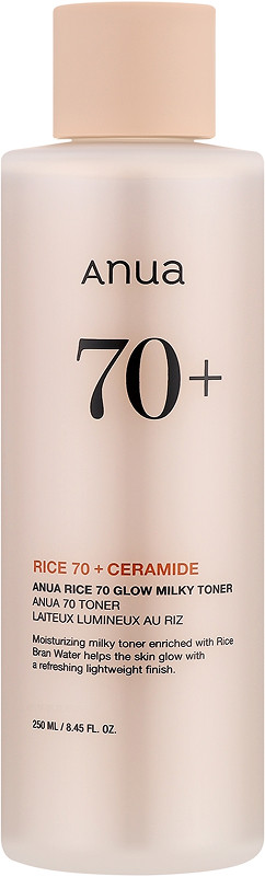 Тонер молочный для сияния с рисом Rice 70 Glow Milky Toner ANUA, 250мл