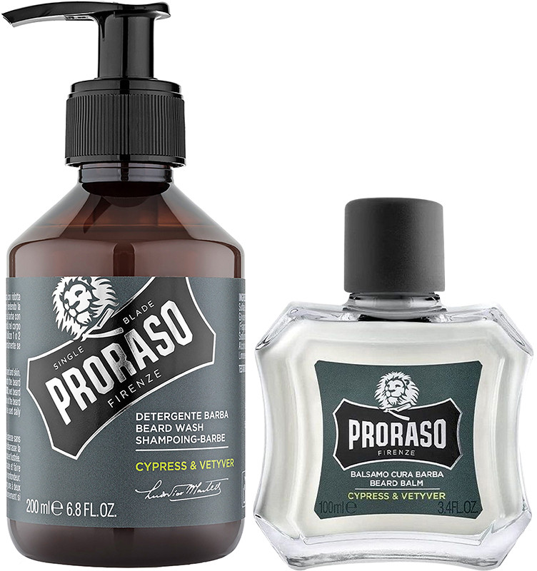 Набор для ухода за бородой подарочный Balm&Shampoo Cypress&Vetyver Proraso, (200млХ100мл) на beauty-prof.com Фото 2 Набор для ухода за бородой подарочный Balm&Shampoo Cypress&Vetyver Proraso, (200млХ100мл) Фото 2
