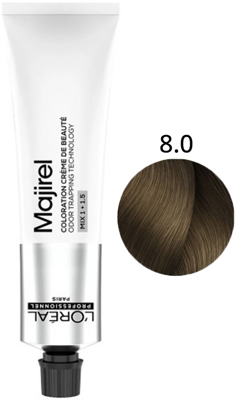 Крем-фарба для волосся стійка 8.0 Majirel L’Oreal Professionnel, 60 мл