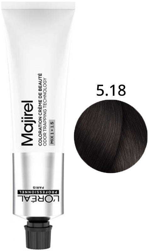 Крем-фарба для волосся стійка 5.18 Majirel L’Oreal Professionnel, 60 мл