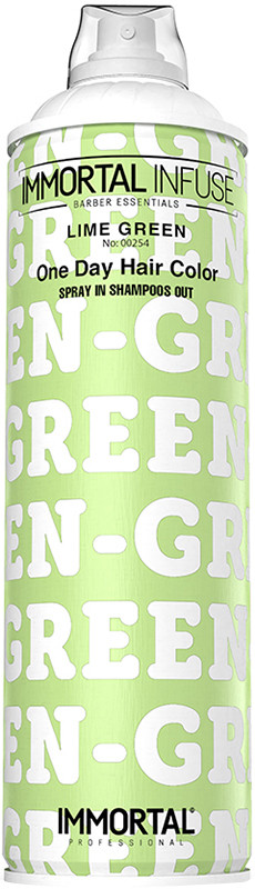 Спрей камуфляж для волосся зелений INFUSE ONE DAY HAIR COLOR SPRAY LIME GREEN Immortal, 200 мл