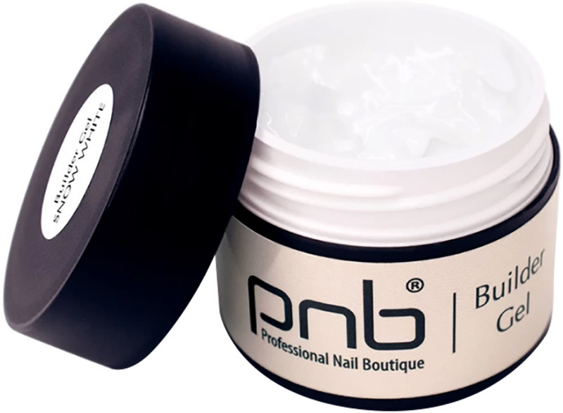 Гель моделирующий белоснежный белый Builder Gel Snow White PNB, 15 мл
