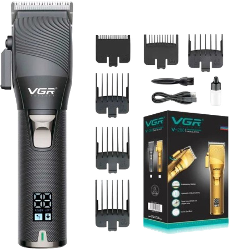 Машинка для стрижки аккумуляторная (6 насадок) Clipper V-280 BLACK VGR на beauty-prof.com Машинка для стрижки аккумуляторная (6 насадок) Clipper V-280 BLACK VGR