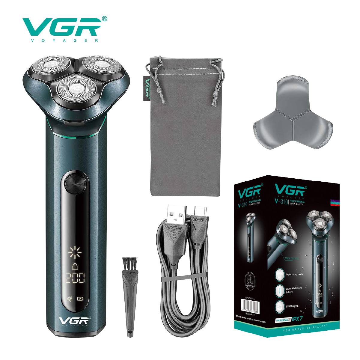 Электробритва роторная V-310 IPX7 VGR  Фото 2 