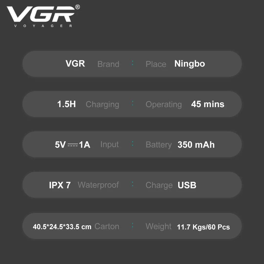 Электробритва роторная V-345 GREY IPX7 VGR  Фото 4 