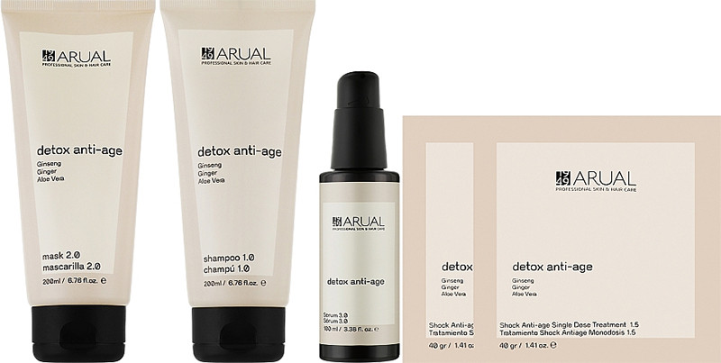 Набір Детокс Anti-age (sch/200ml + h/mask/200ml + h/ser/100ml + treatm/2x40ml) Arual