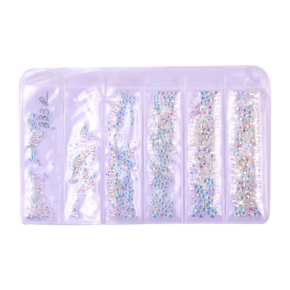Стрази Swarovski SS3,4,5,6,8,10 Mix Сrystal AB, скло, 1400 шт