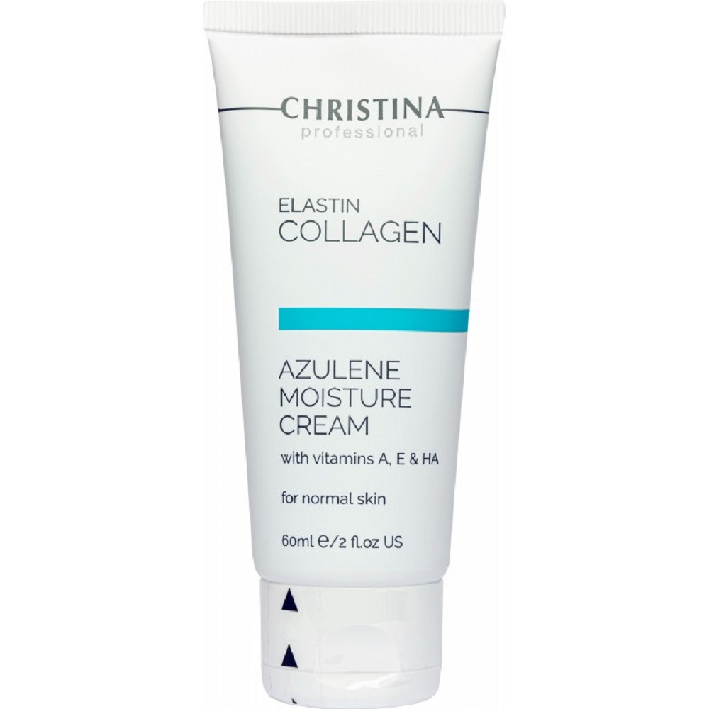 Азуленовий зволожуючий крем для нормальної шкіри Elastin Collagen Azulene Moisture Cream with A, E&HA 60 мл Christina