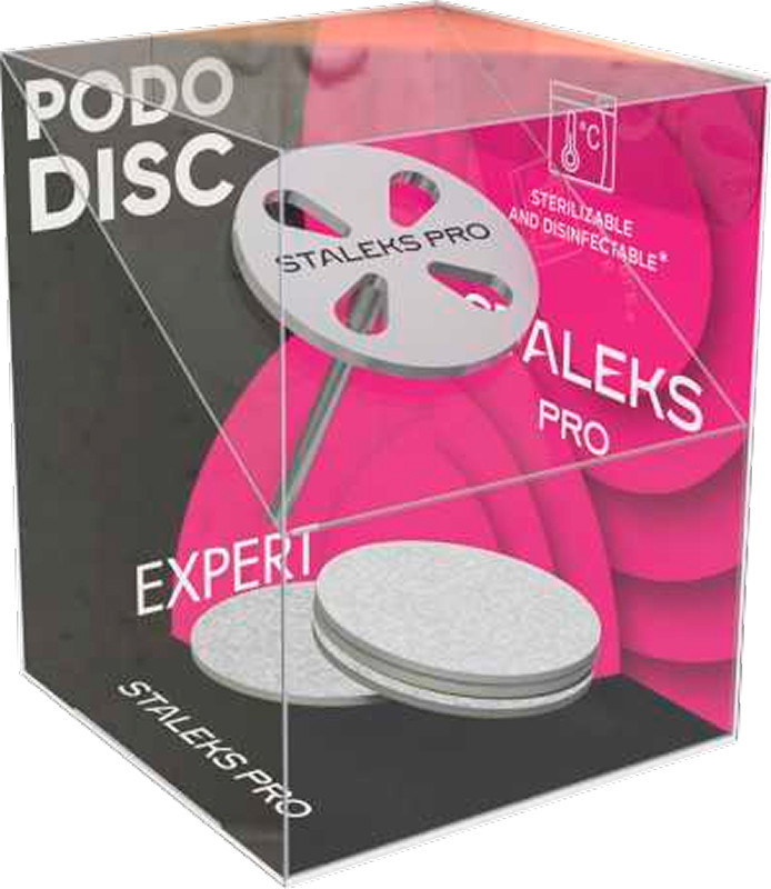 Педикюрний диск Pododisc Staleks Expert M в комплекті зі змінним файлом 180 грит 20 мм, 5 шт