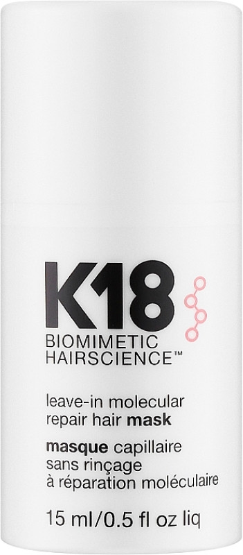 Маска несмываемая для молекулярного восстановления волос Leave-in Molecular Repair Hair Mask K18, 15 мл на beauty-prof.com Маска несмываемая для молекулярного восстановления волос Leave-in Molecular Repair Hair Mask K18, 15 мл