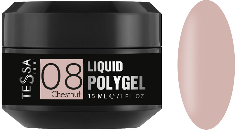 Рідкий полігель Liquid Polygel № 08 Chestnut Tessa, 15 мл