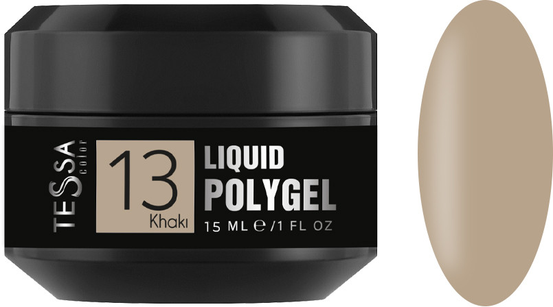 Рідкий полігель Liquid Polygel № 13 Khaki Tessa, 15 мл