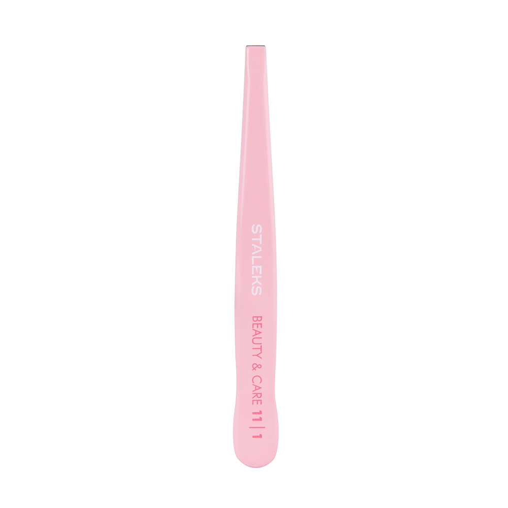Пінцет для брів BEAUTY & CARE 11 TYPE 1 (широкі прямі кромки) рожевий СТАЛЕКС*